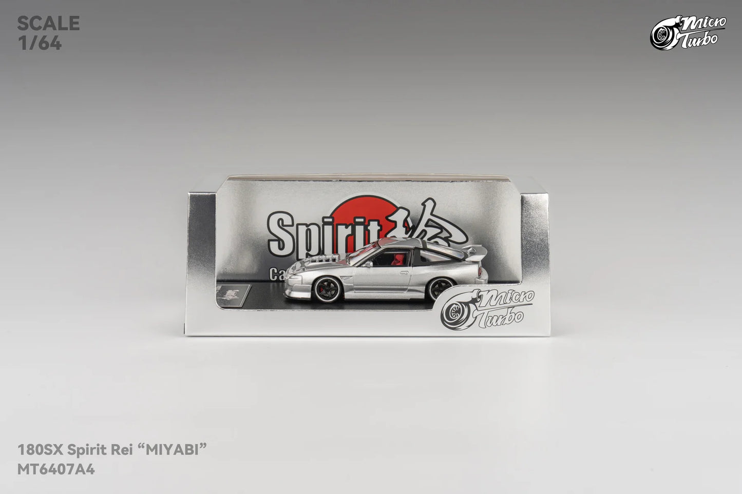 1/64 - 180sx Metallic Silver, Spirit Rei Miyabi modified version - Micro Turbo - MT6407A4