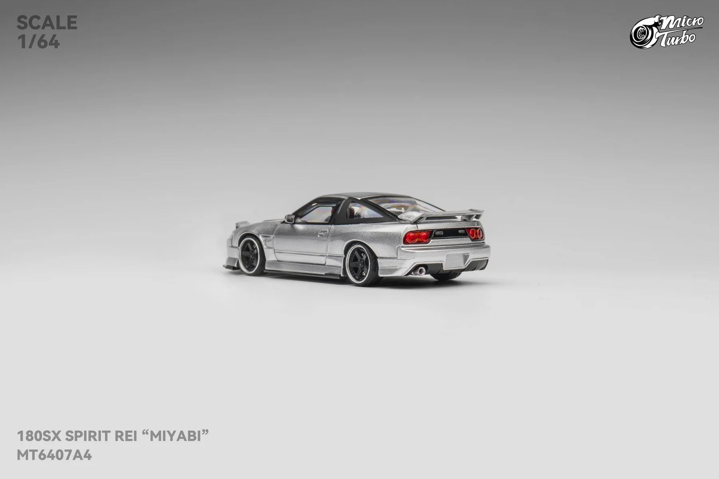 1/64 - 180sx Metallic Silver, Spirit Rei Miyabi modified version - Micro Turbo - MT6407A4