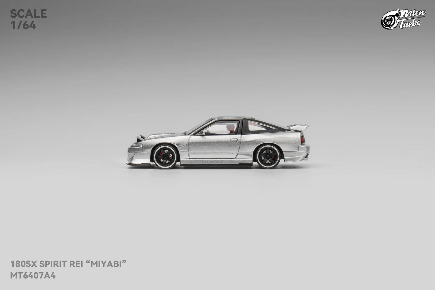 1/64 - 180sx Metallic Silver, Spirit Rei Miyabi modified version - Micro Turbo - MT6407A4