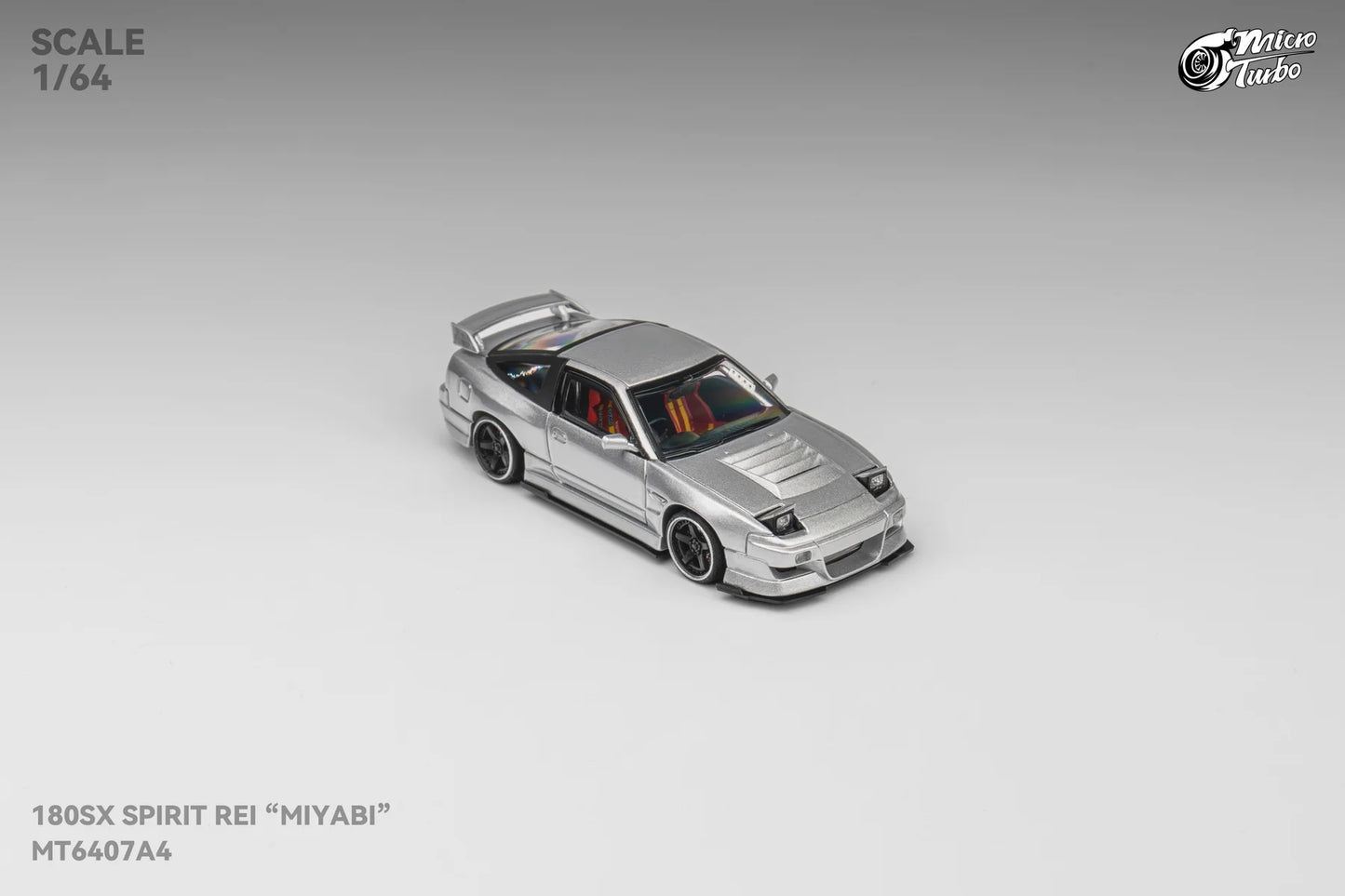 1/64 - 180sx Metallic Silver, Spirit Rei Miyabi modified version - Micro Turbo - MT6407A4