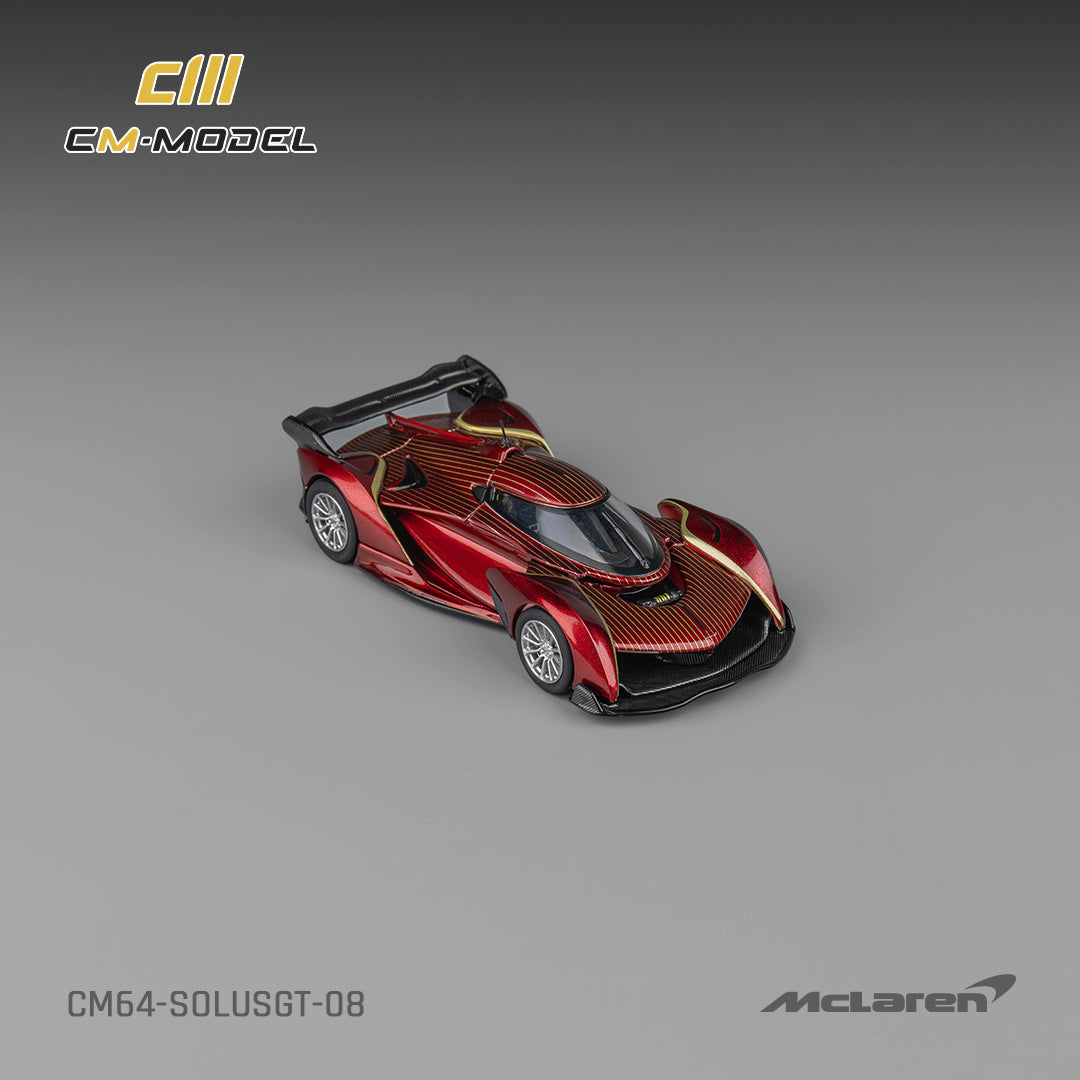 1:64 Mclaren SolusGT Metallic wine red with gold line - CM Models - CM64-SOLUSGT-08