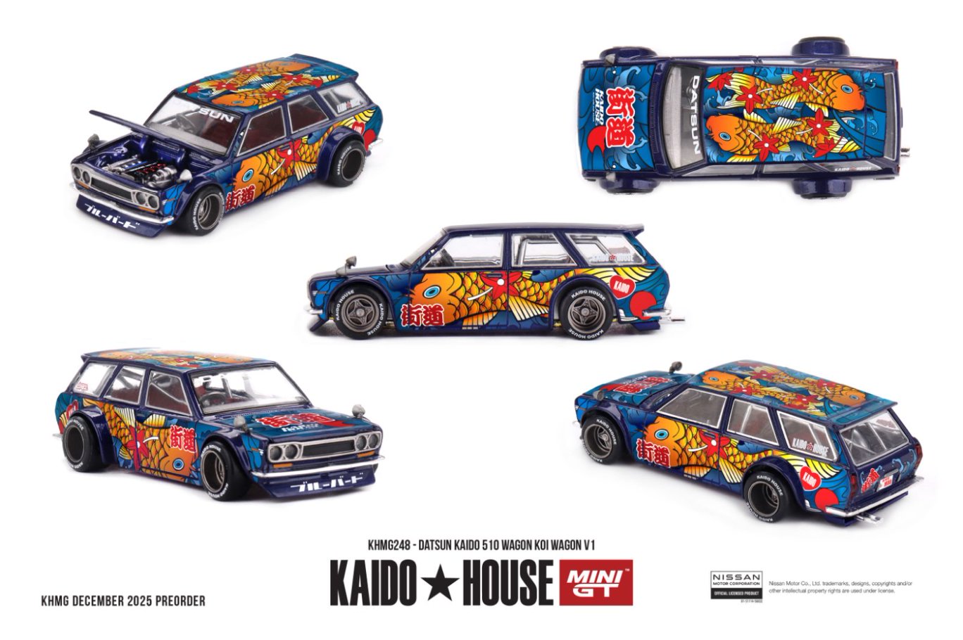 1/64 Datsun KAIDO 510 Wagon Koi Wagon V1 - Mini GT - MGTKHMG248