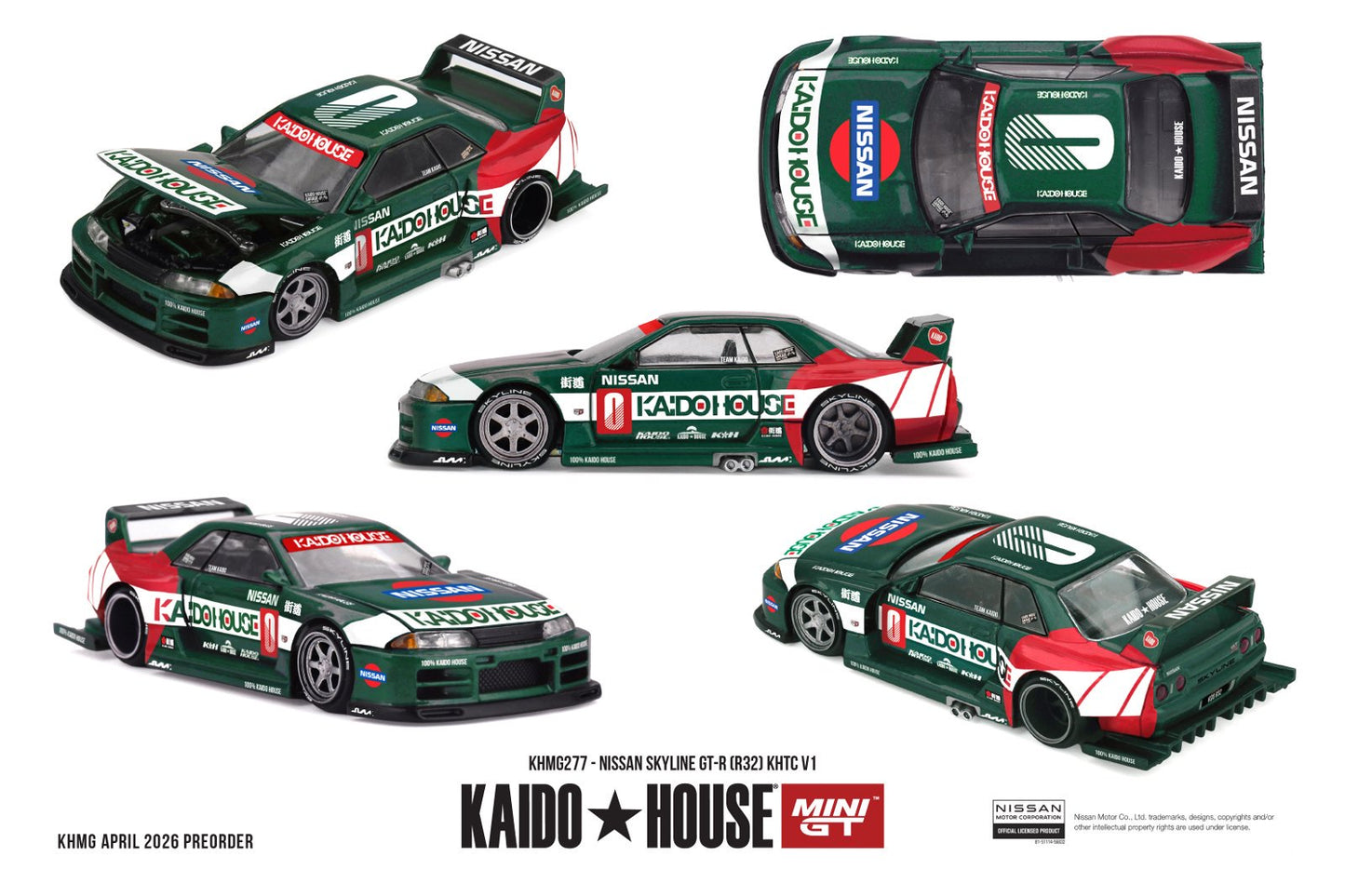 1/64 1989 Nissan Skyline GTR (R32) KHTC V1, green/white/red - Kaido House - MGTKHMG277