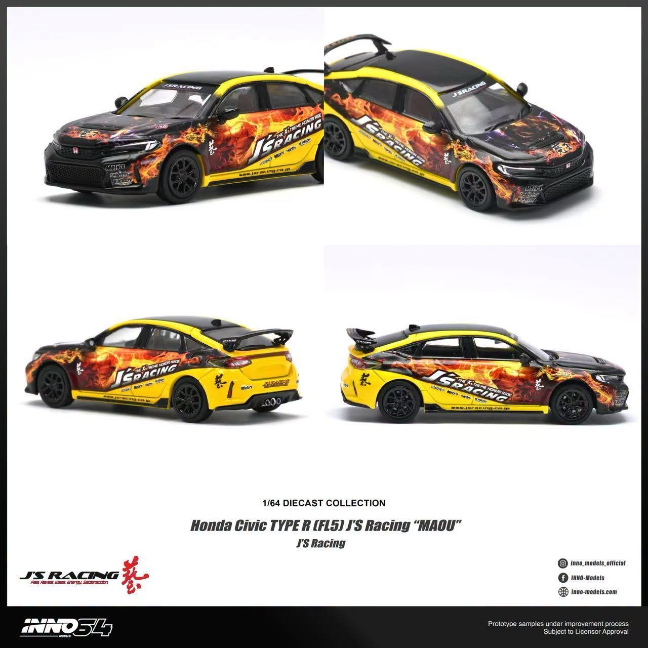 1/64 Honda Civic Type R (FL5) J`S Racing *Maou* - Inno64 - in64-FL5JS-MAOU