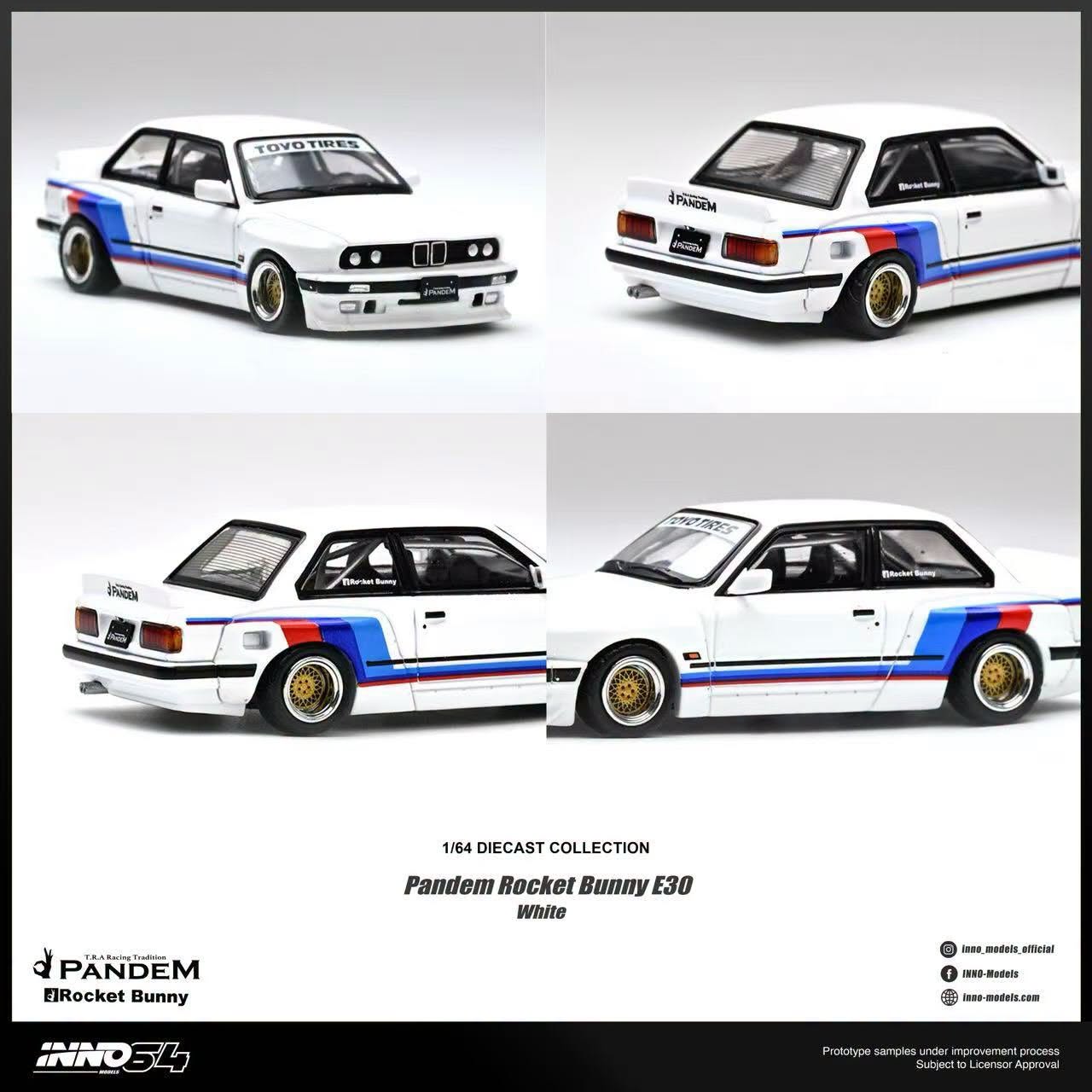 1/64 Pandem Rocket Bunny BMW E30, white - Inno64 - in64-E30P-WHI