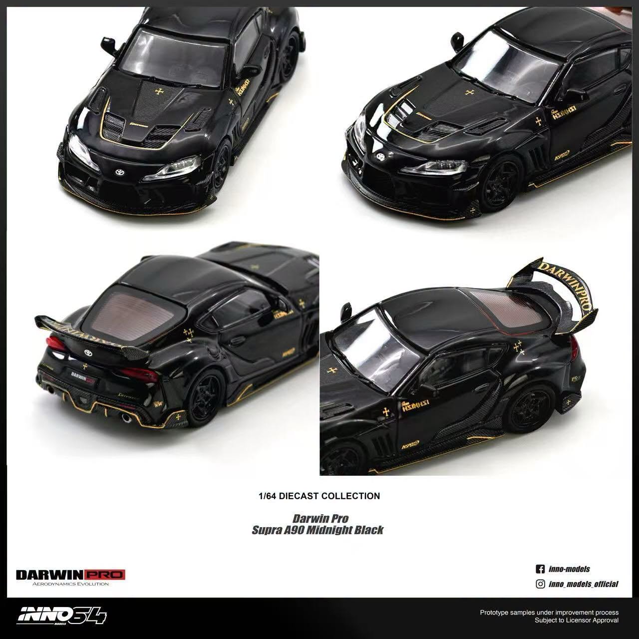 1/64 Toyota Supra A90 *DarwinPRO*, midnight black - Inno64 - in64-A90DP-GBLACK