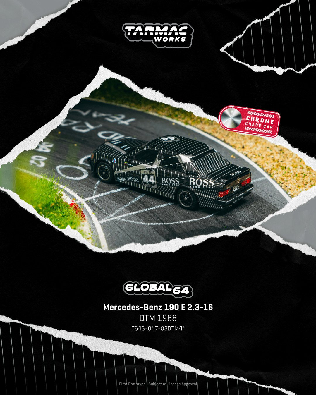 1/64 - Mercedes-Benz 190 E 2.3-16 DTM 1988 Johnny Cecotto - TARMAC - T64G-047-88DTM44