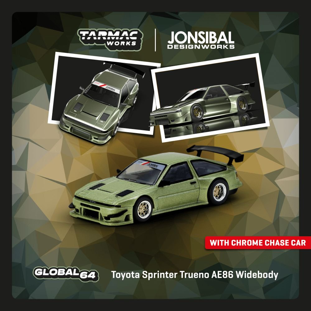 1:64 Toyota Sprinter Trueno AE86 Widebody, green - TC-T64G-060-GR