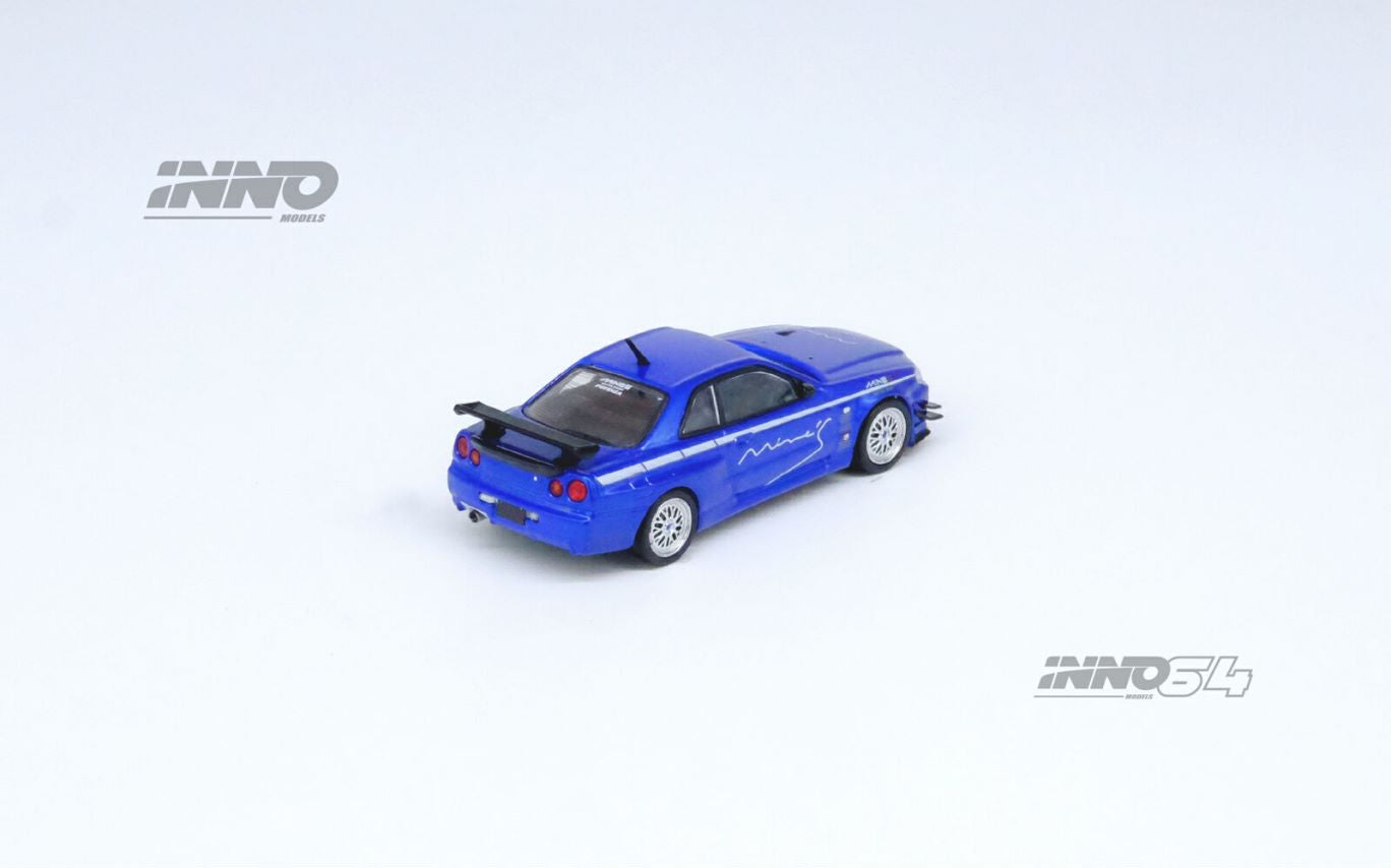 1/64 NISSAN SKYLINE GT-R (R34) V-SPEC Tuned by "MINE'S" - IN64-R34VS-MINES-BL