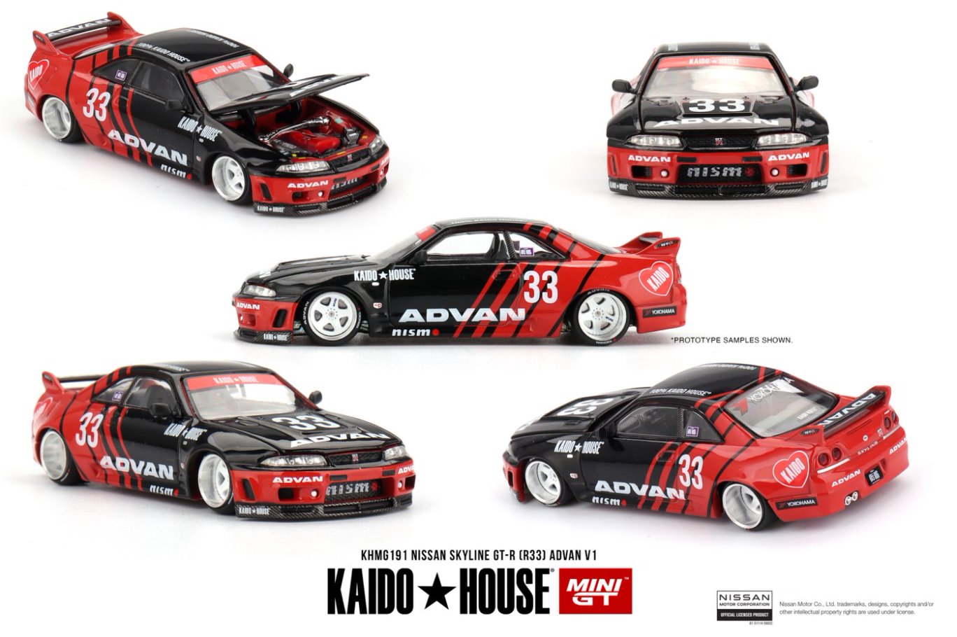 1/64 Nissan Skyline GT-R (R33) Kaido Works ADVAN - MGTKHMG191