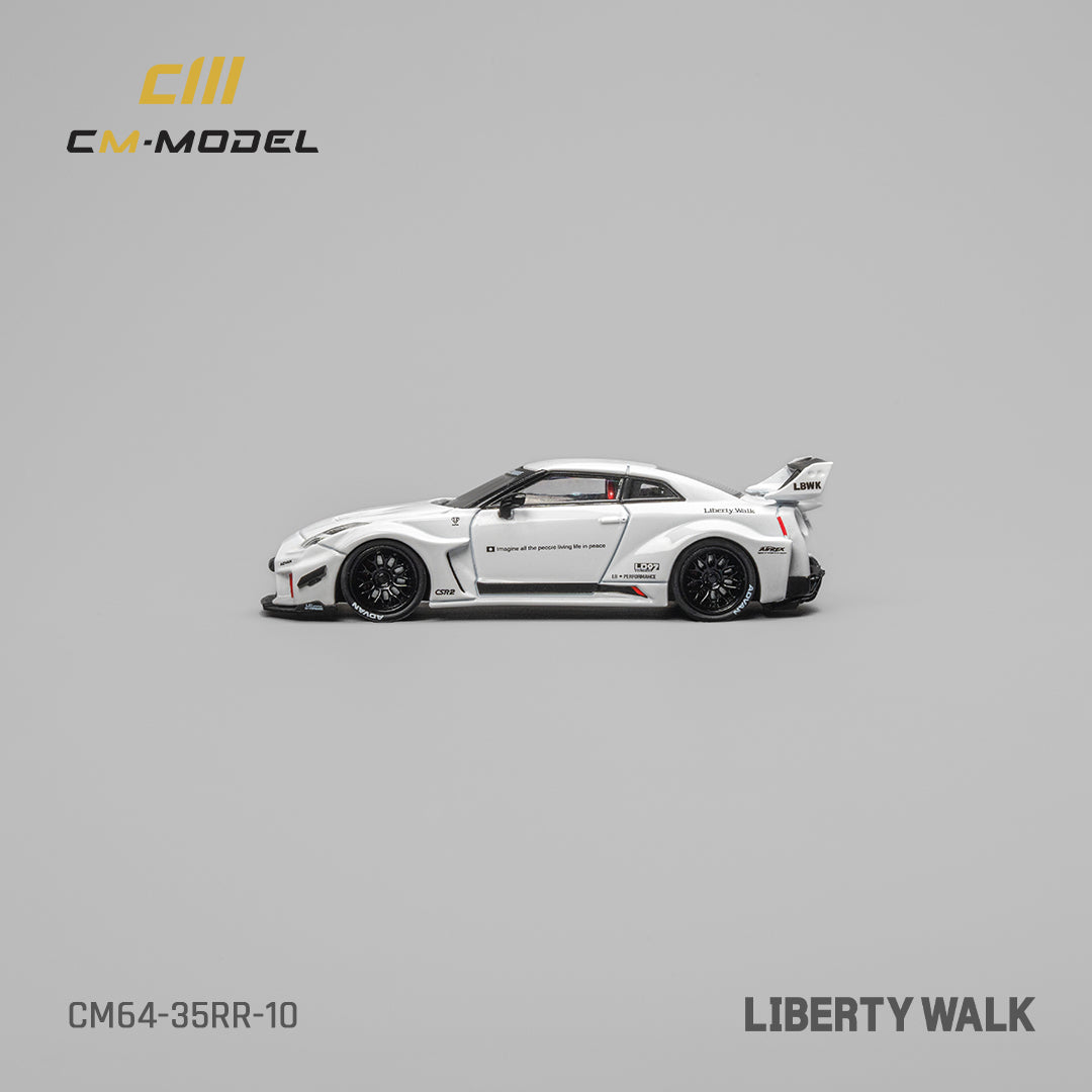 1:64 Nissan LBWK Supersilhouette 35GT-RR White - CM64- 35RR-10