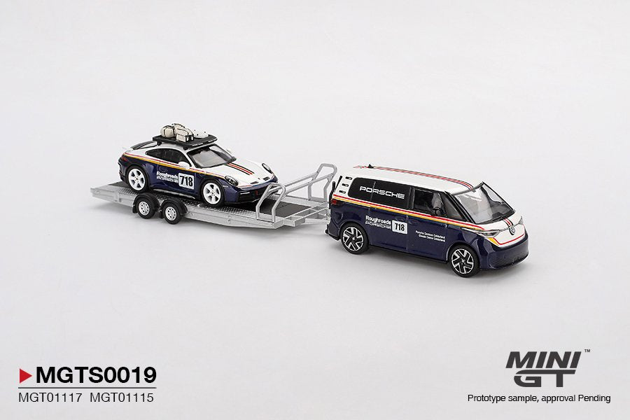 1/64 Porsche 911 Dakar #718 / Volkswagen ID. Buzz Porsche Centrum Gelderland Roughroads Set - MGTS0019