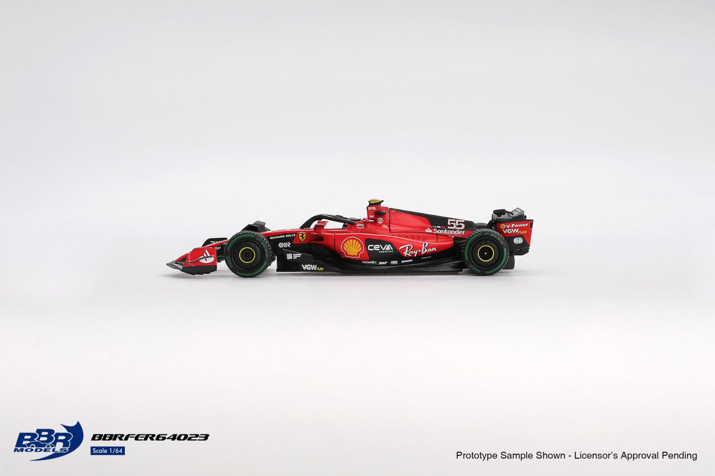 1:64 FERRARI SF23 NO.55 C.SAINZ 2023 MONACO GP - BBR Models - BBRFER64023