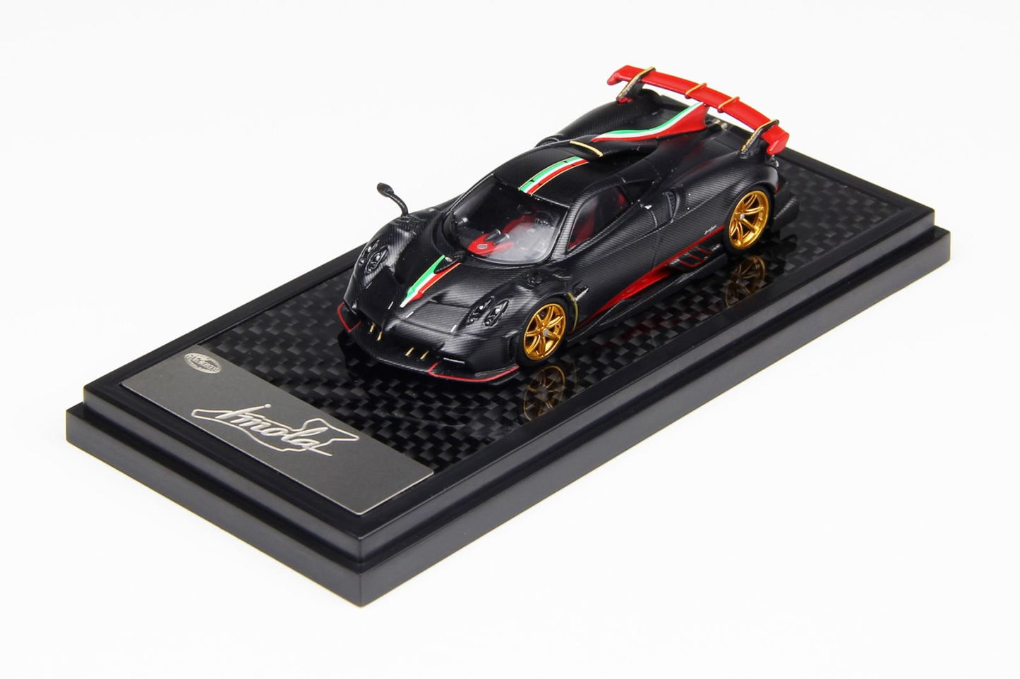 1/64 Pagani Imola (Matte Black carbon with Italian flag) - LCD Models - LCD64041-MBCI