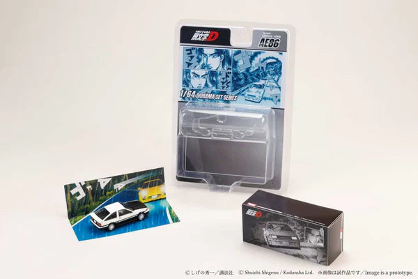 1/64 Toyota COROLLA LEVIN (AE86)/ INITIAL D Wataru Akiyama VS Keisuke Takahashi white/black - Hobby Japan - HJDMD008A