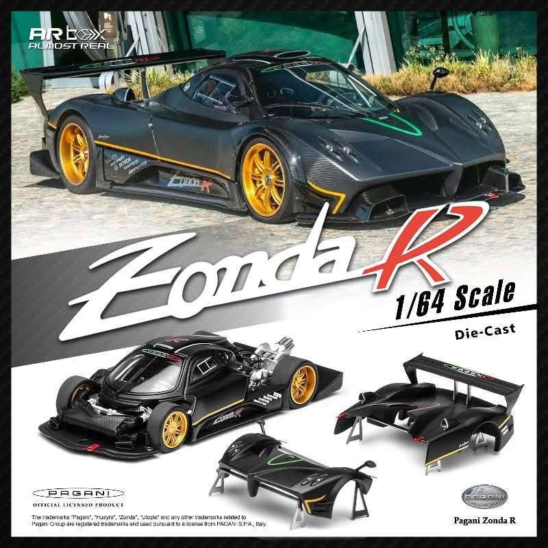 1/64 Pagani Zonda R in Carbon Fiber - MotorHelix/AR Box