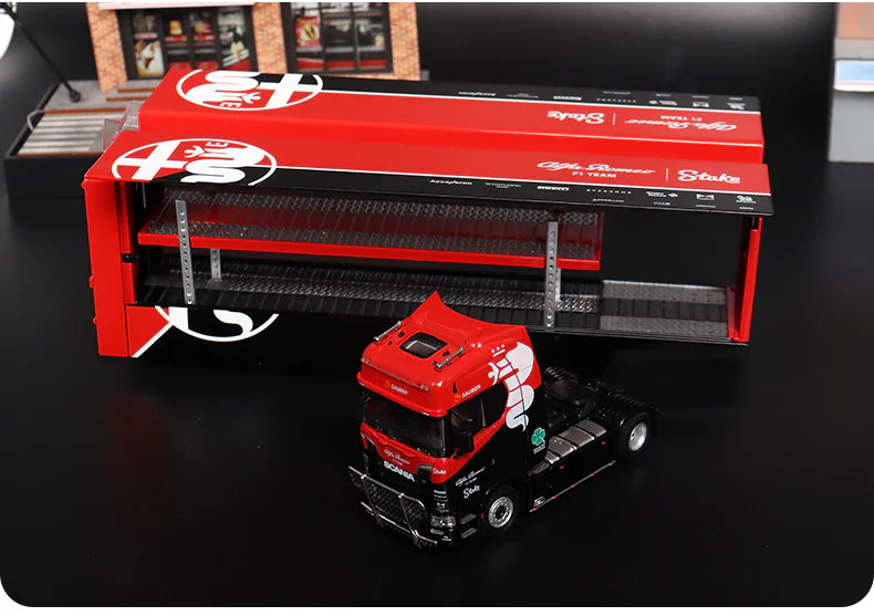 1/64 - Kengfai & Maxwell Scania S730 V8 Gull Wing Transporter- Alfa Romeo F1