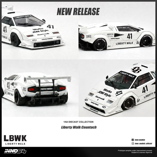 1/64 LIBERTY WALK COUNTACH With Chase Car - Inno64 - IN64-LBCOUNTACH-01