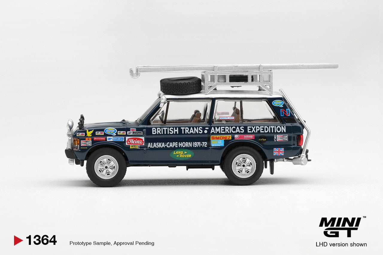 1/64 RANGE ROVER 1971 BRITISH TRANS-AMERICAS EXPEDITION (VXC-765K) (LHD) - Mini GT - MGT01364