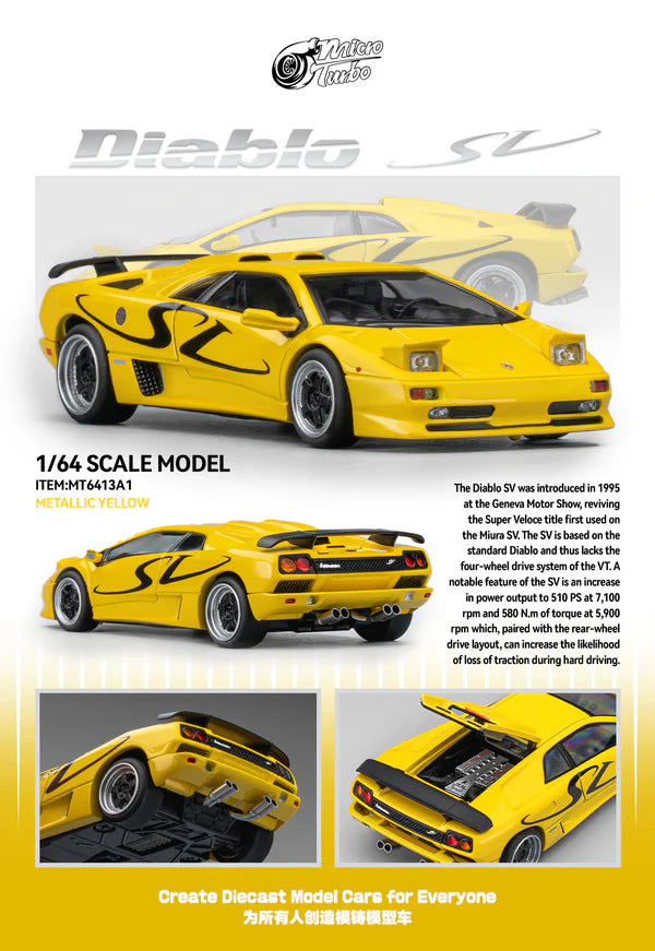 1/64 - Custom Diablo SV - Metallic Yellow - Micro Turbo - MT6413A1