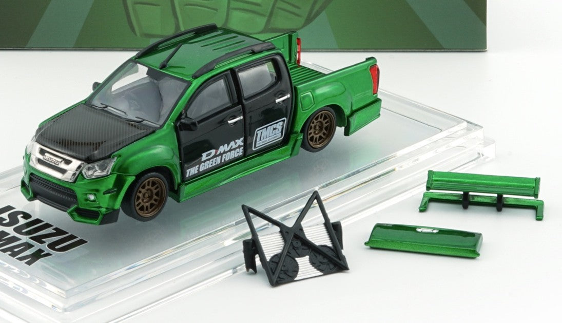 1:64 Isuzu D-Max 2018 - Low Rider Metalic Green -RHD (Malaysia Excluisive) TMCS2025 - BM Creations - BM6464B0466