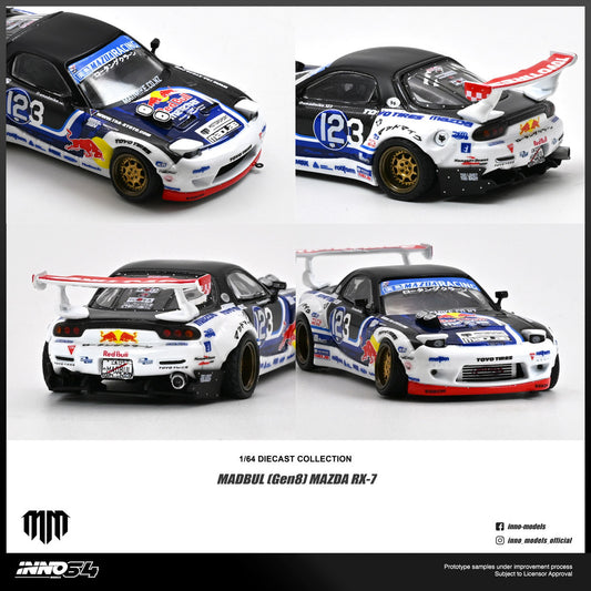 1/64 MAZDA RX-7 MAD MIKE "MADBUL Gen8" - Inno64 - IN64-RX7MM-01