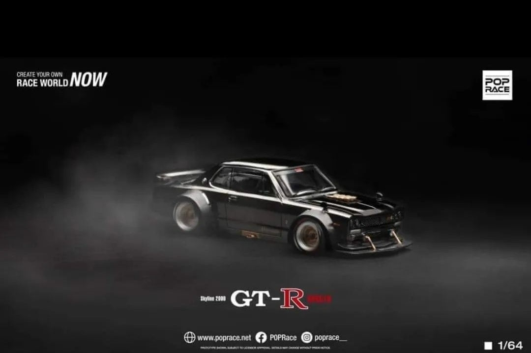 1/64 SKYLINE GT-R V8 DRIFT (HAKOSUKA) DARK CHROME - PR640097