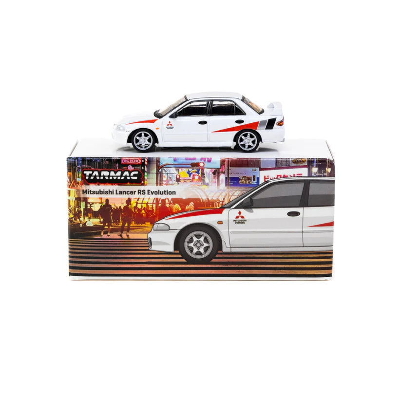 1/64 Mitsubishi Lancer RS Evolution, white - Tarmac Models - TC-T64G-048-RS