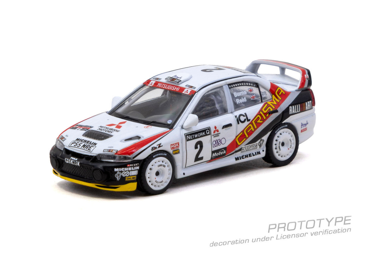 1/64 Mitsubishi Carisma GT Evolution IV RAC Rally 1997 Richard Burns / Robert Reid - Tarmac Models - T64G-076-97RAC02
