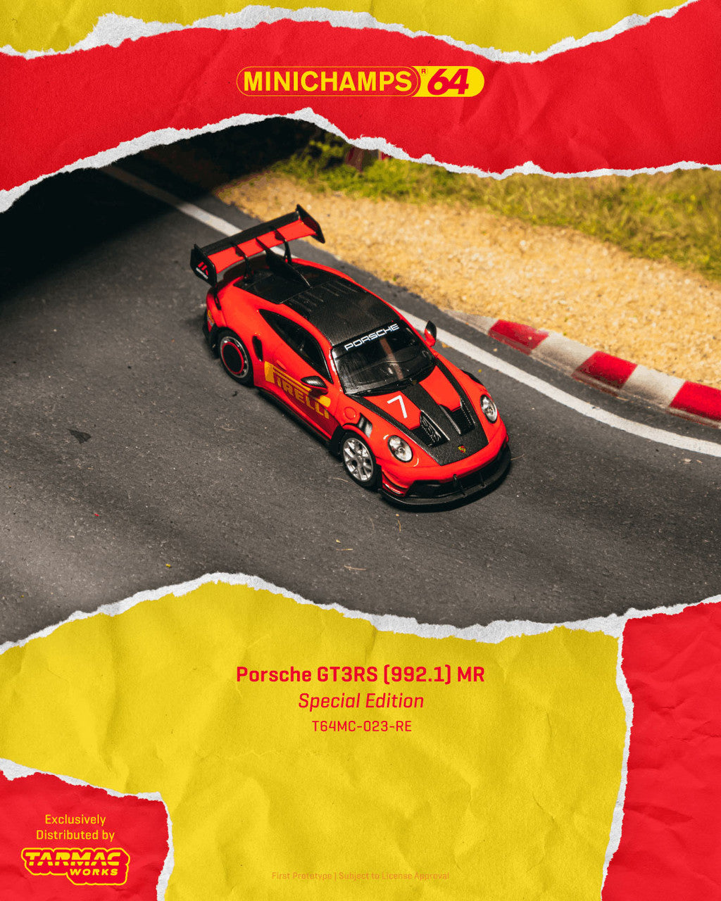 1/64 Porsche GT3RS(992.1) MR Red - Tarmac Models - T64MC-023-RE