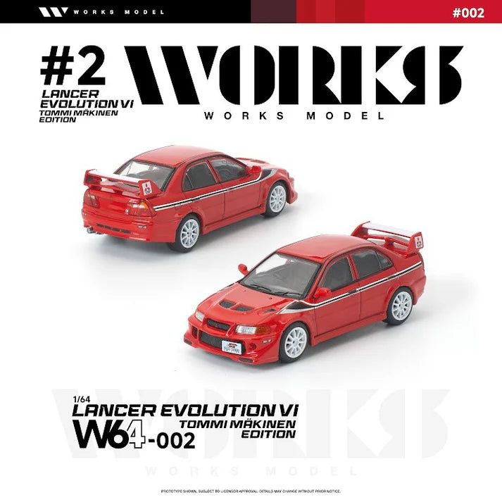 1/64 Mitsubishi Lancer Evo VI Tommi Makinen Edition, red - Works Models - W64-0002