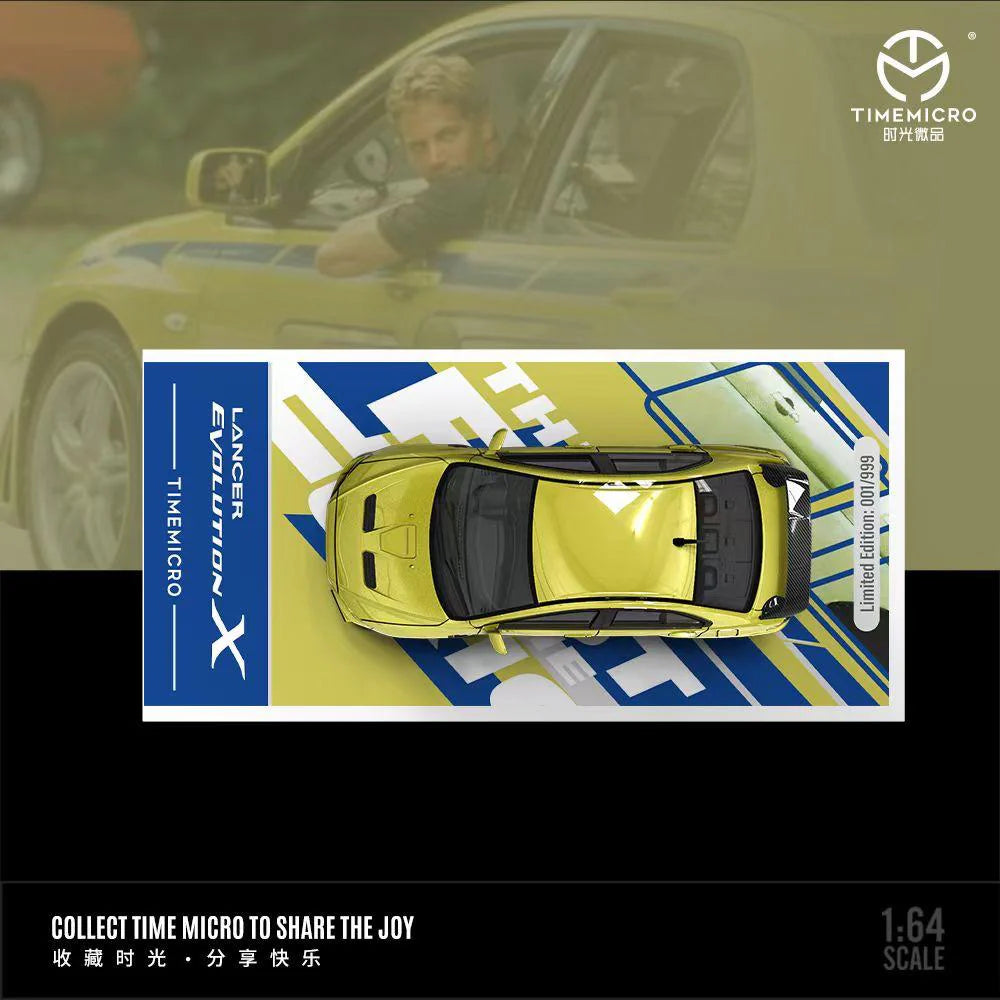 1/64 Mitsubishi EVO X Fast and Furious Yellow TimeMicro - TM643121