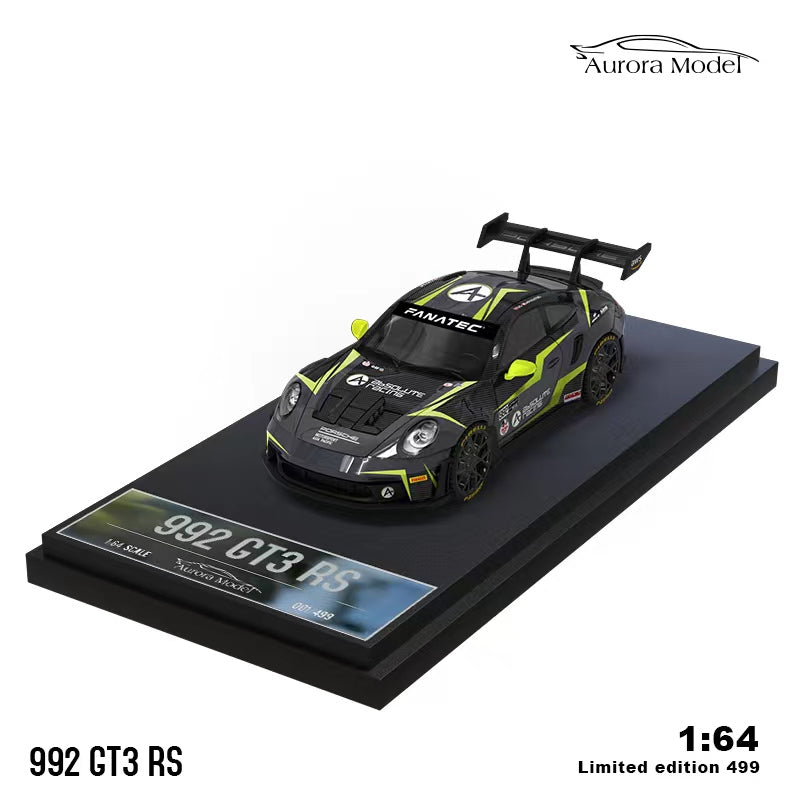 1/64 - Porsche 992 GT3 RS - Absolute Racing black green - Aurora Model