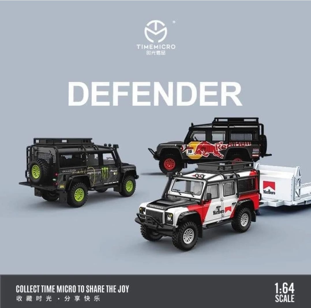 Land Rover Defender Dirty Version – Jurassic Park + Figurine – Time Micro 1/64