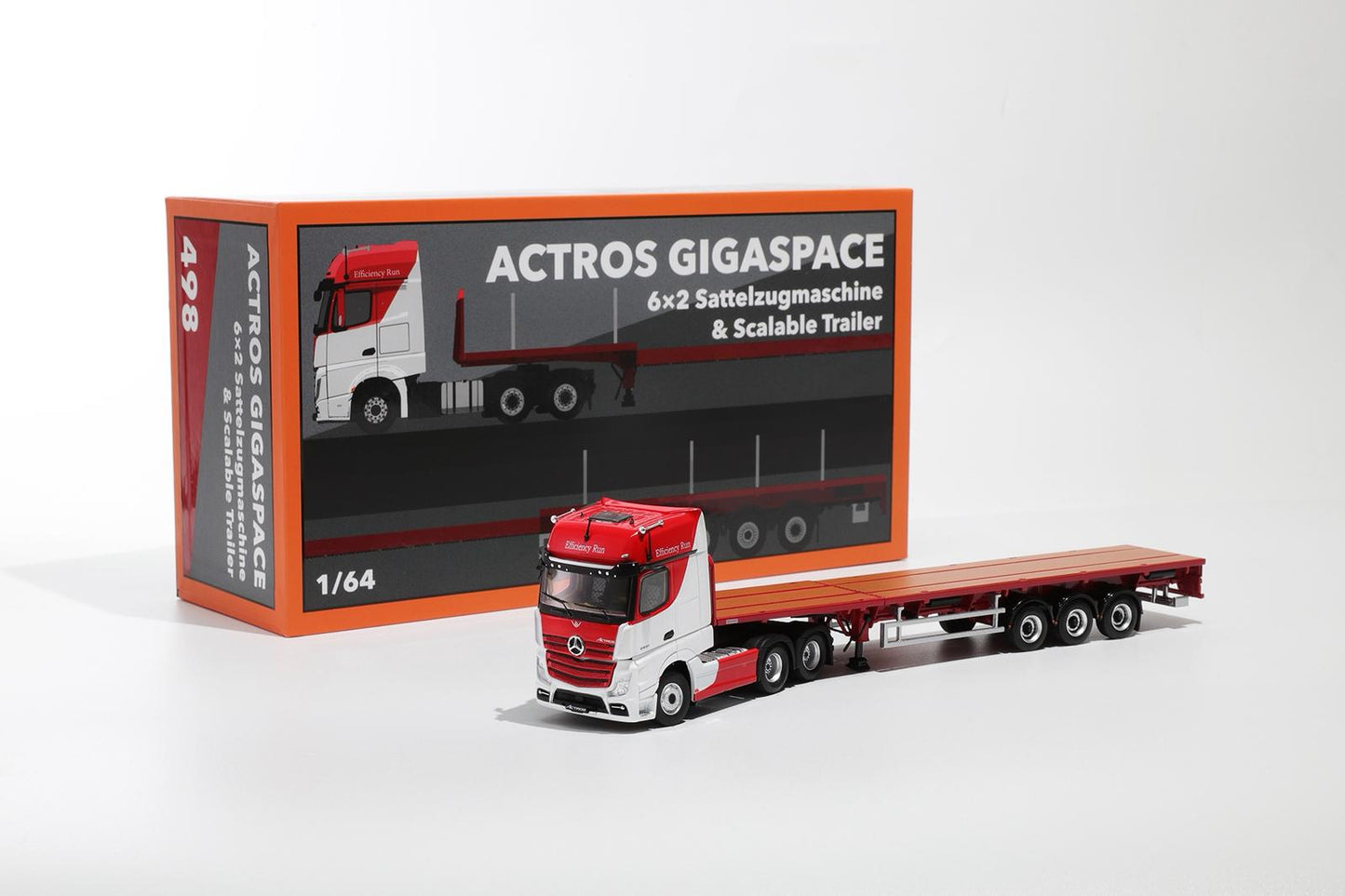 1/64 Mercedes-Benz Actros 6x2 & Scalable Trailer - GCD Diecast - KS101-498