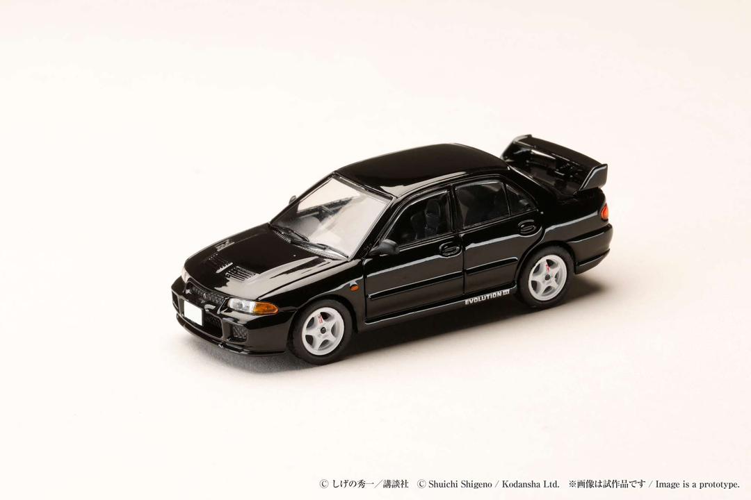 1:64 Mitsubishi Lancer RS Evolution III/INITIAL D Kyoichi Sudo VS Ryosuke Takahashi, black - Hobby Japan - HJDMD004