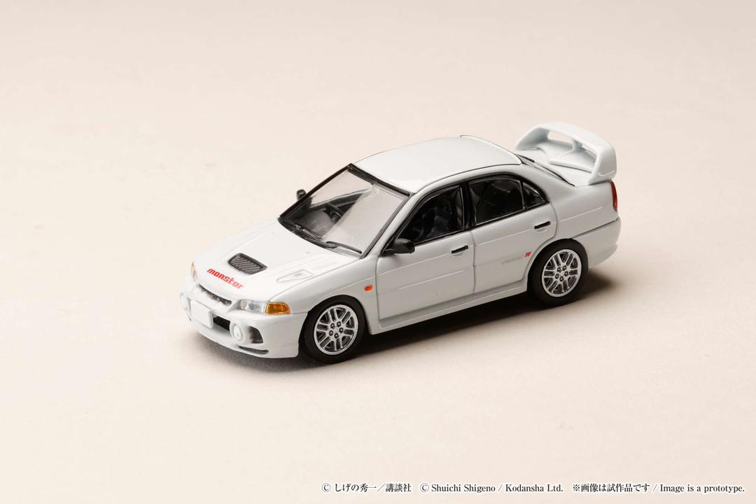 1:64 Mitsubishi Lancer RS Evolution III/INITIAL D Seiji Iwaki VS Takumi Fujiwara, white - Hobby Japan - HJDMD005
