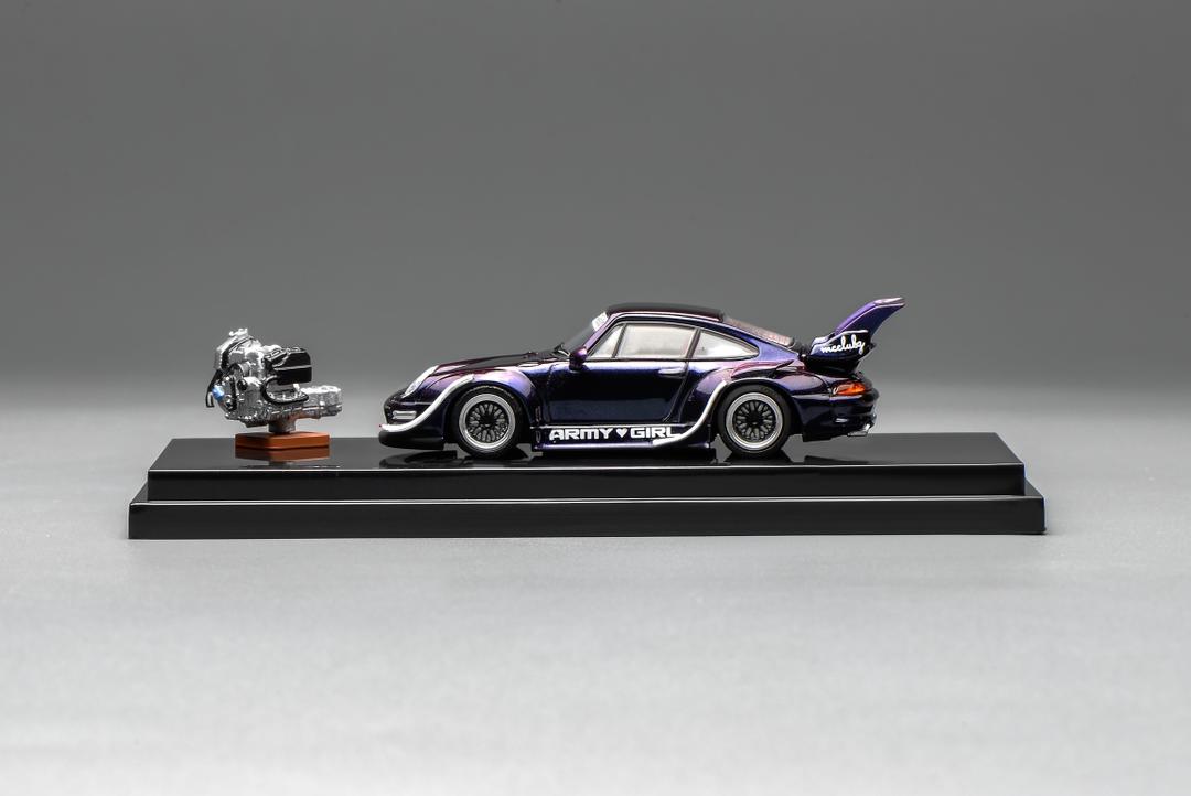 1/64 RWB993 wide-body modified version Purple Army Girl - Motorhelix - M62205