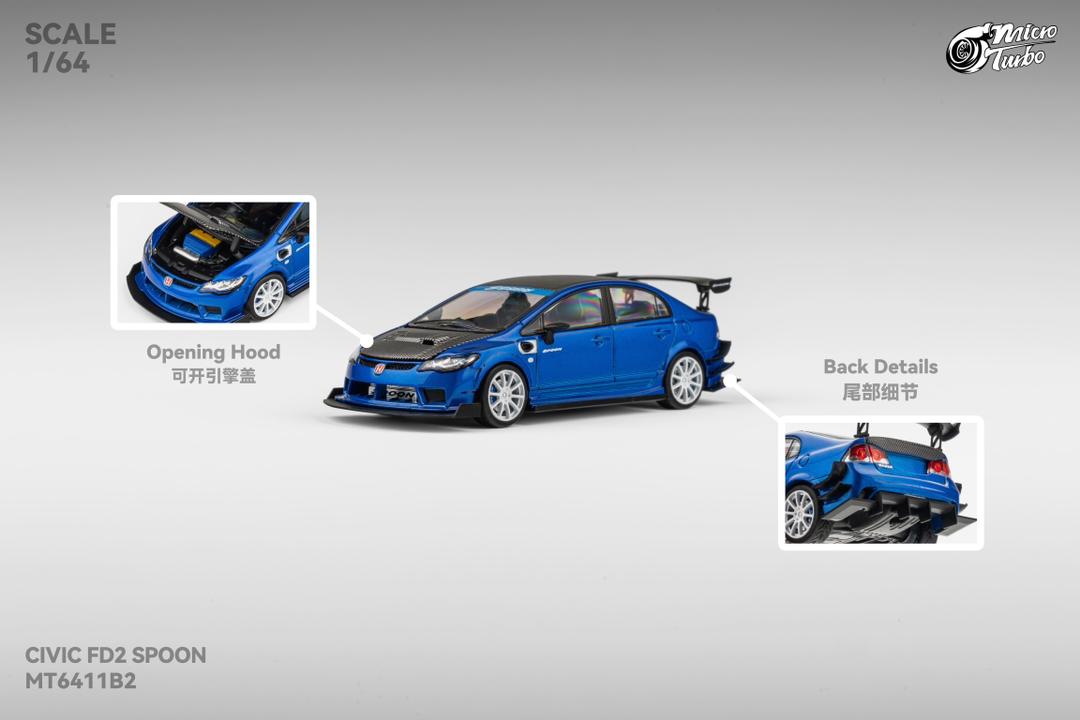 1/64 Civic FD2, Spoon modified - Micro Turbo - MT6411B2