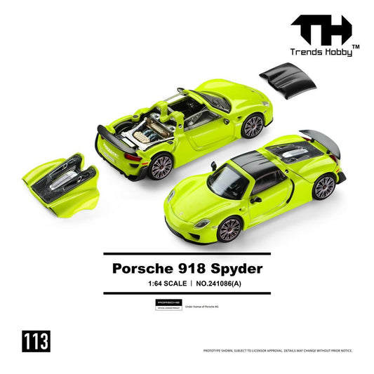 1/64 Porsche 918 Spyder, - Trends Hobby - TH241086 - 2 colour choices