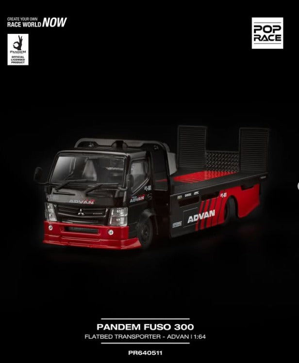 1/64 Pandem Fuso 300 Flatbed Transporter *Advan* - Pop Race - PR640511