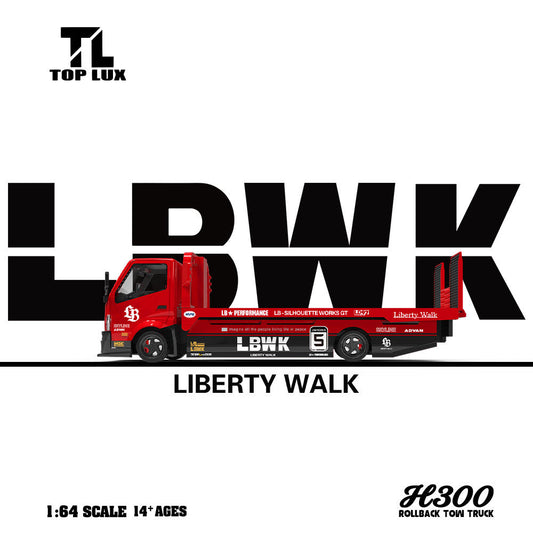 1/64 H300 flatbed trailer Super Silhouette Red-Black Livery - Top Lux - TL647246
