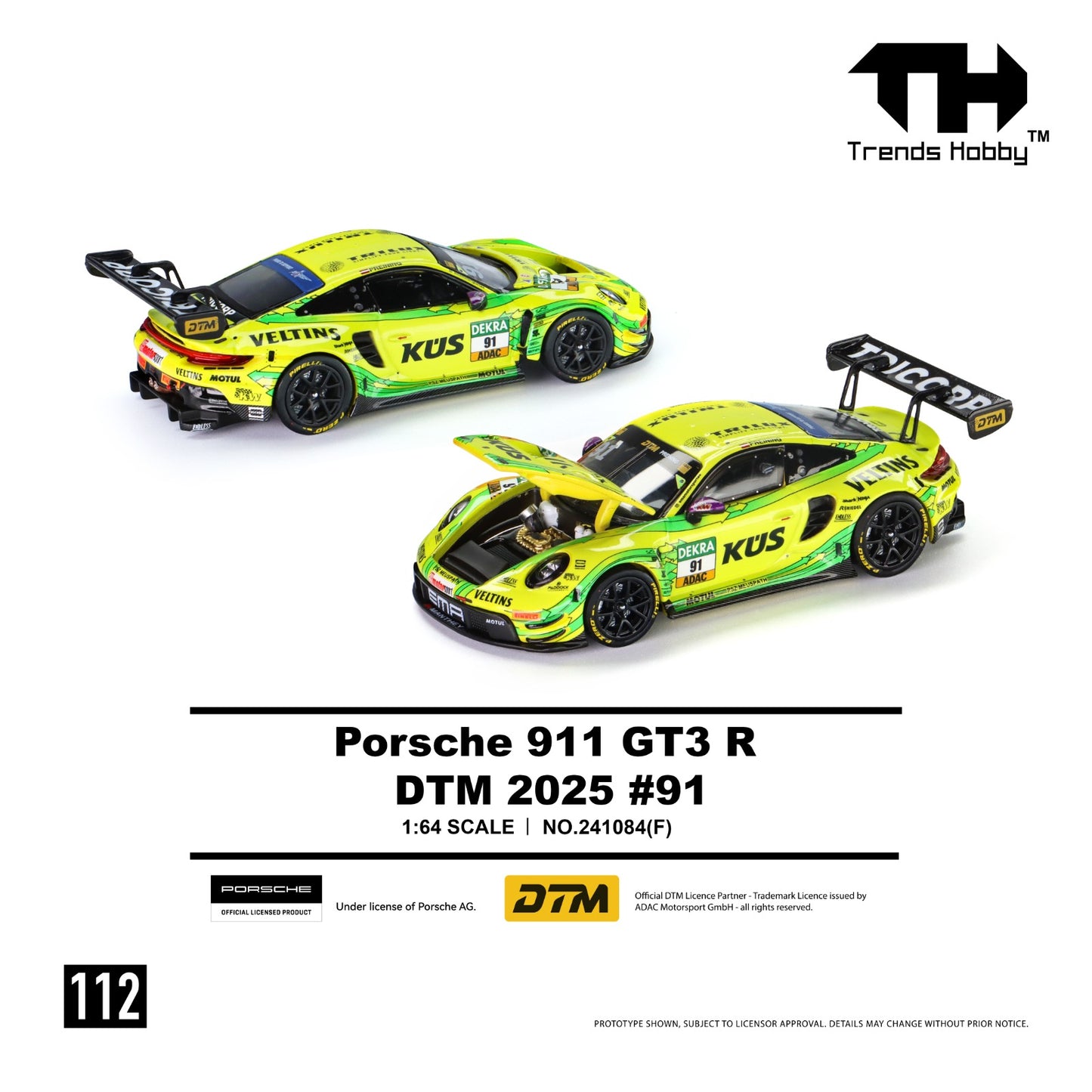1/64 Porsche 911 GT3 R DTM25 #91 - Trends Hobby - 241084F