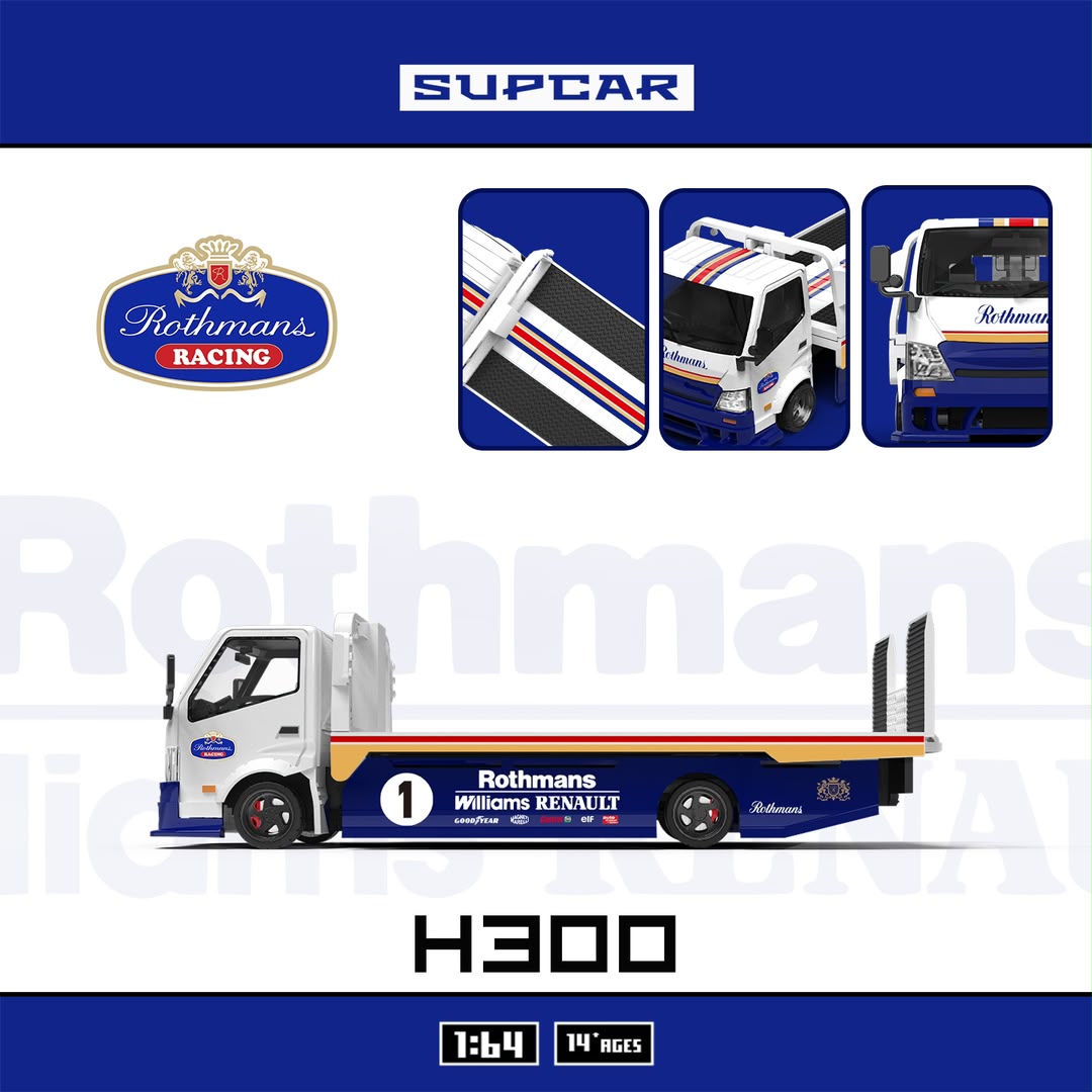 1/64 - H300 flatbed transport trailer - Rothman - Supcar - SC647254