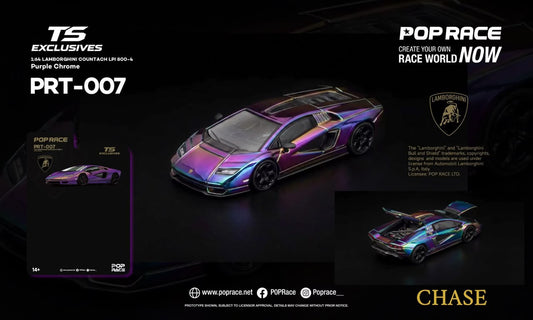 1/64 Countach LPI800-4 - *Tokyo Station Exclusives*, - Electroplated Purple Chrome Purple - Pop Race - PRT007