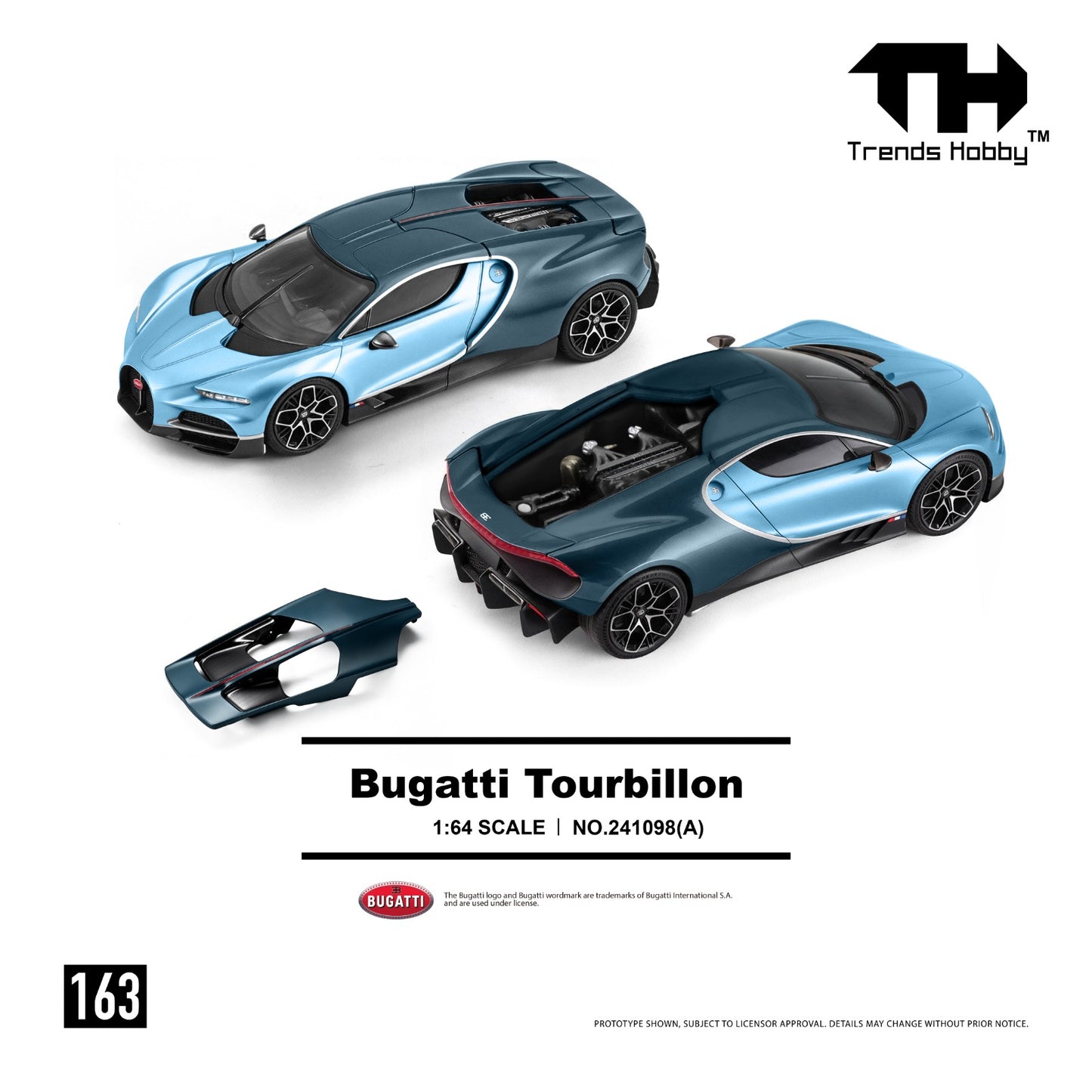 1/64 Bugatti Tourbillon, blue atlantic - Trends Hobby - 241098(A)