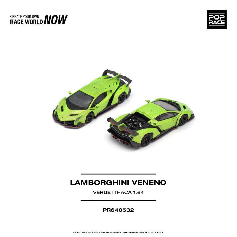 1/64 Lamborghini Veneno, verde ithaca - Poprace - PR640532 *** Pre order ***