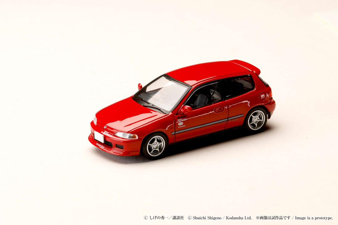 1:64 Honda Civic (EG6) Myogi Night Kids/INITIAL D Shingo Shoji VS Takumi Fujiwara, red - Hobby Japan - HJDMD006