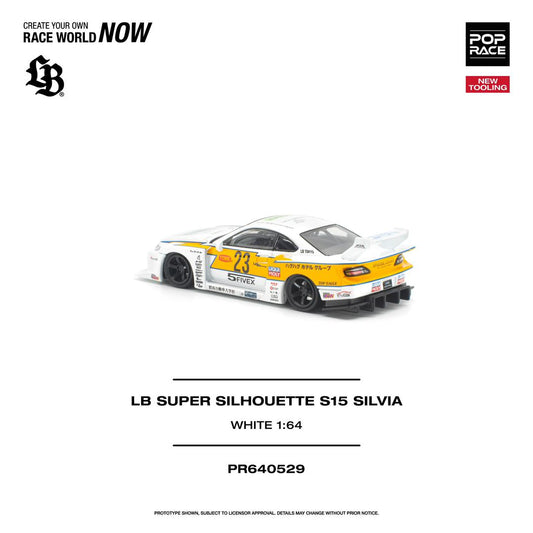 1/64 LB Super Silhouette S15 Silvia, white/yellow - Poprace - PR640529