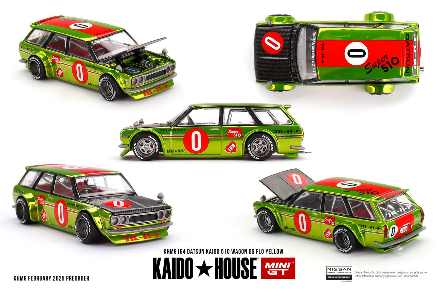 1/64 DATSUN KAIDO 510 WAGON OG FLO YELLOW - MGTKHMG164